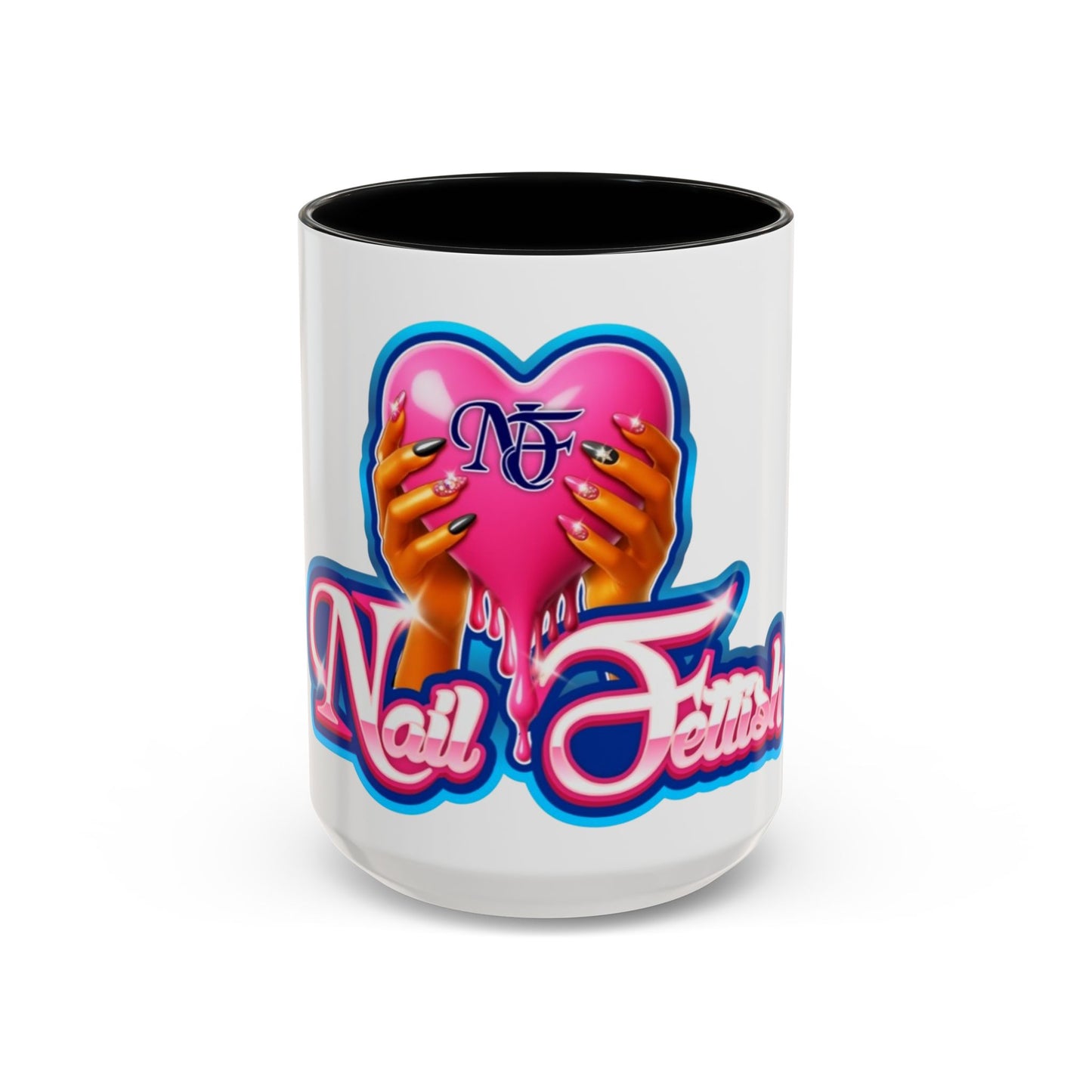 Nail Art Lovers' Accent Coffee Mug - Perfect Gift for Nail Enthusiasts, Makeup Accessories, Birthday, Self-Care