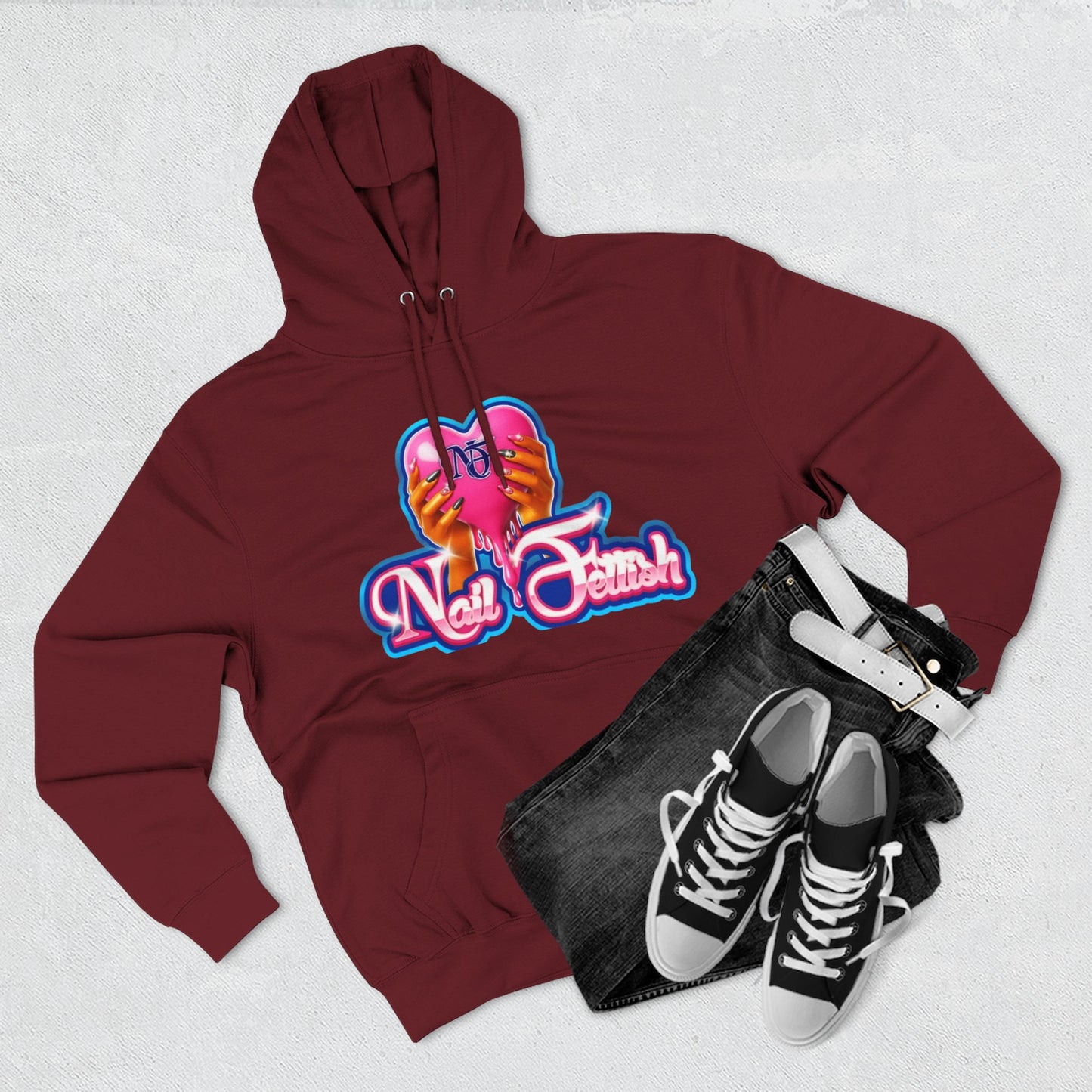 Nail Fetish Hoodie, Cozy Fleece Sweatshirt for Nail Art Lovers, Gift for Nail Technicians, Trendy Fashion, Perfect for Relaxation