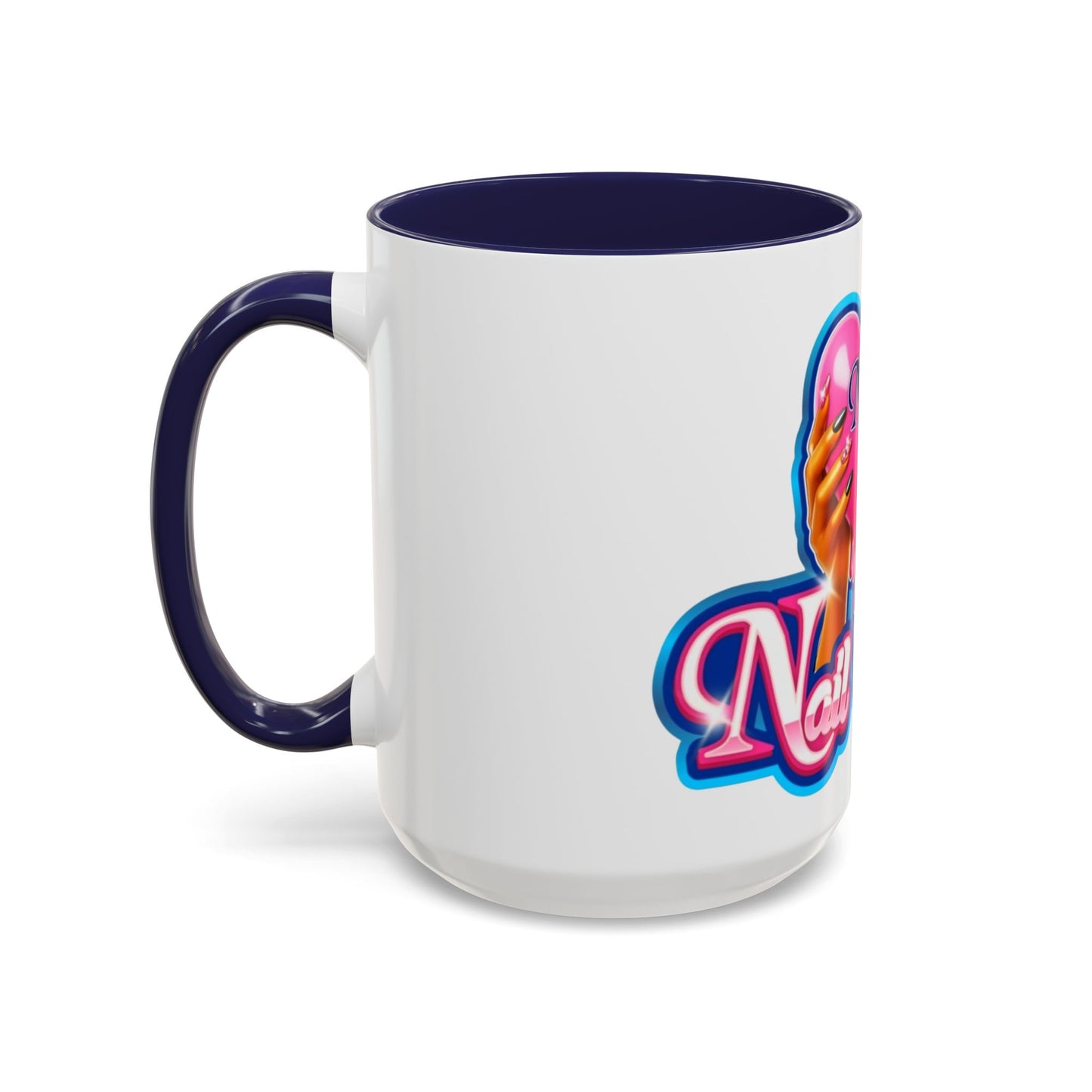 Nail Art Lovers' Accent Coffee Mug - Perfect Gift for Nail Enthusiasts, Makeup Accessories, Birthday, Self-Care