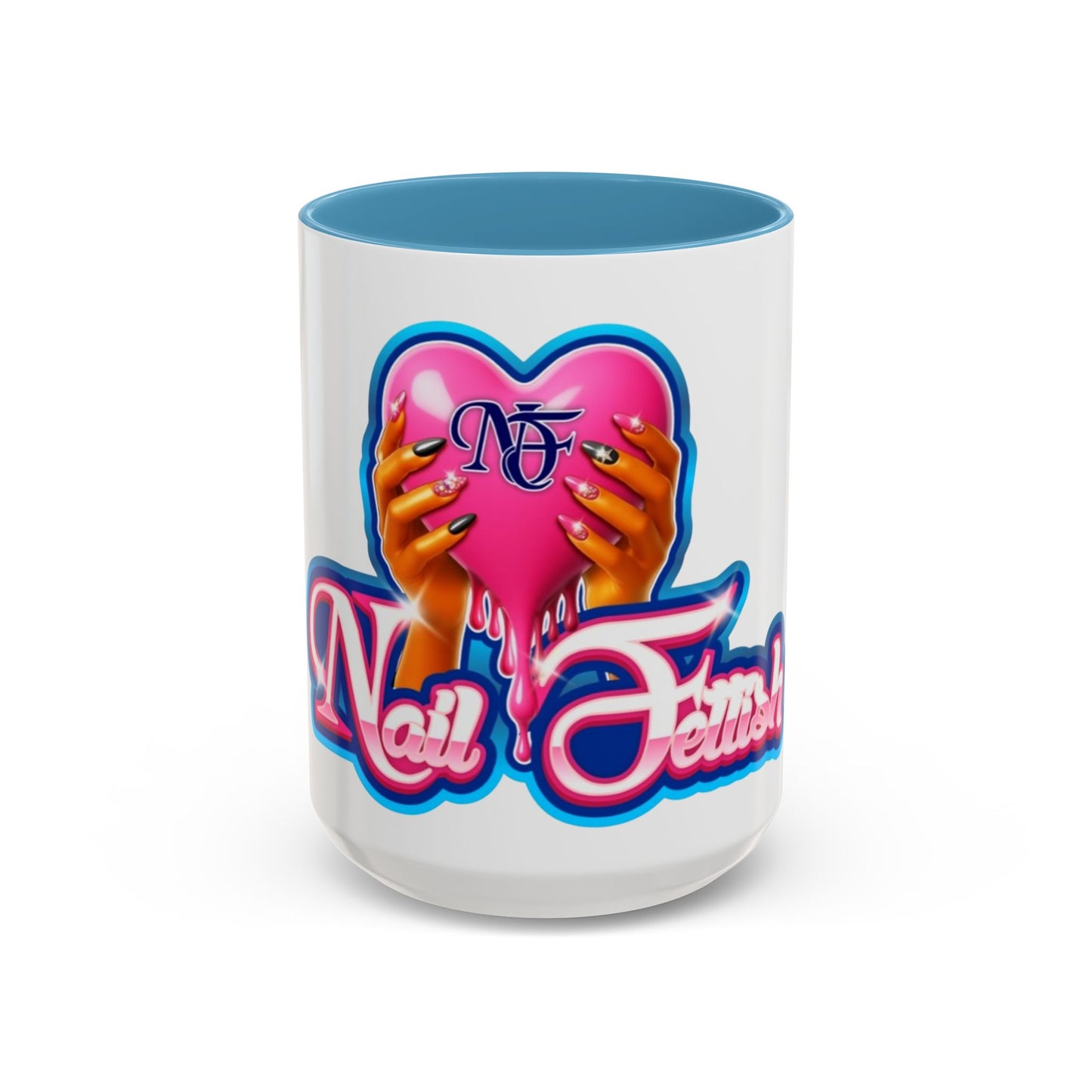 Nail Art Lovers' Accent Coffee Mug - Perfect Gift for Nail Enthusiasts, Makeup Accessories, Birthday, Self-Care