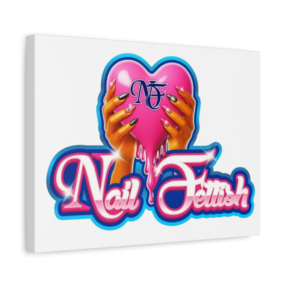 Nail Art Canvas, Wall Decor, Beauty Lover Gift, Girly Room Decor, Feminine Art, Nail Salon Decor, Heart Theme