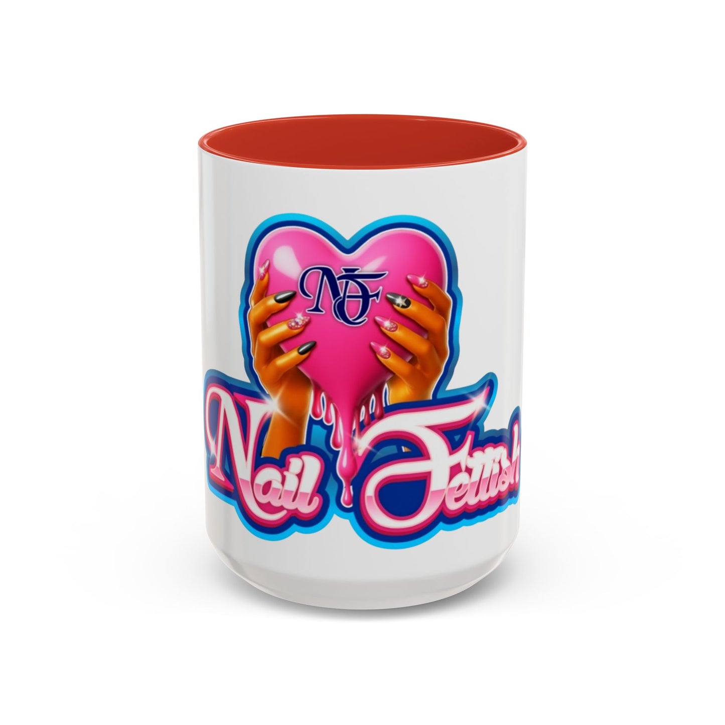 Nail Art Lovers' Accent Coffee Mug - Perfect Gift for Nail Enthusiasts, Makeup Accessories, Birthday, Self-Care