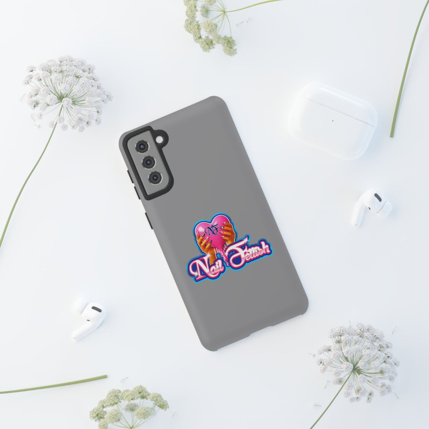 Phone Case with Heart Design, For Nail Enthusiasts, Gifts for Her, Cute Phone Accessories, Valentine's Day