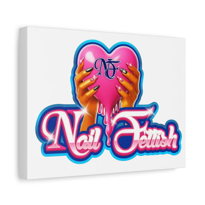 Nail Art Canvas, Wall Decor, Beauty Lover Gift, Girly Room Decor, Feminine Art, Nail Salon Decor, Heart Theme