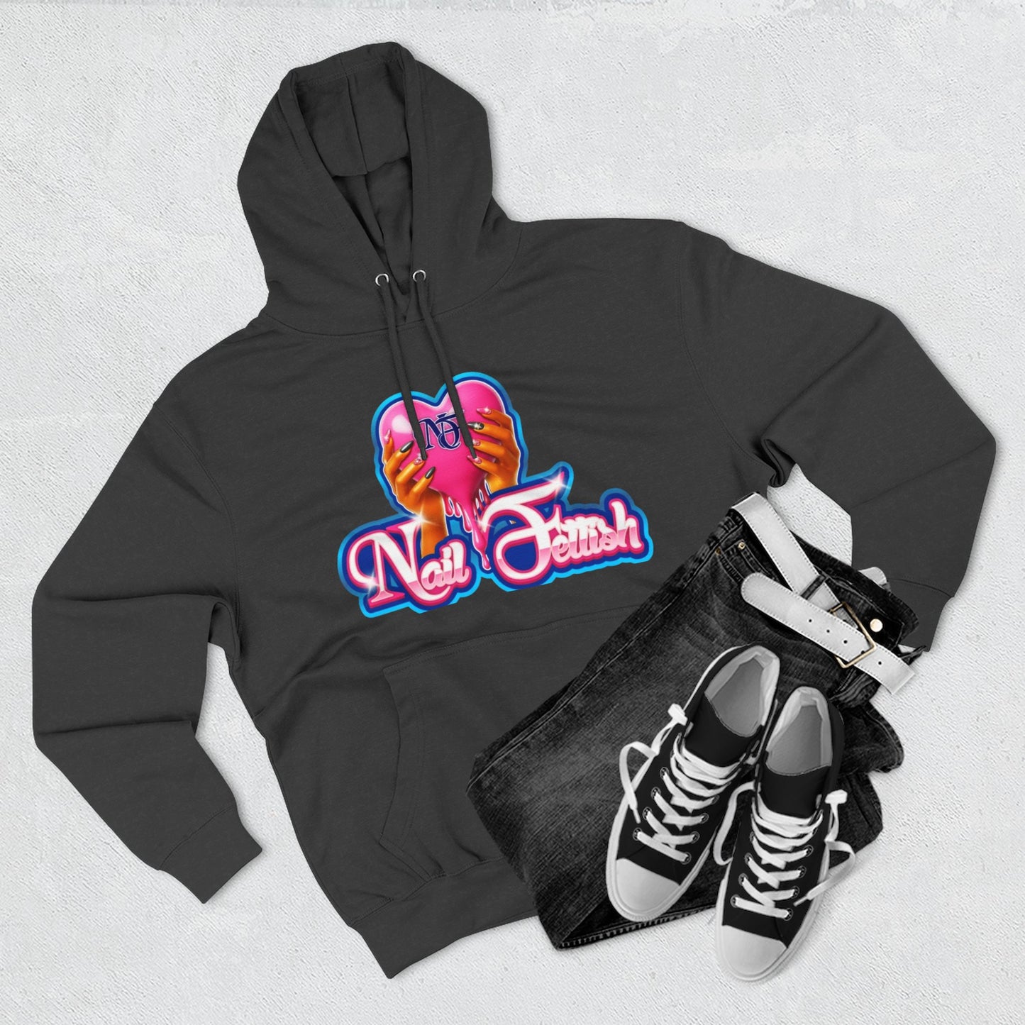 Nail Fetish Hoodie, Cozy Fleece Sweatshirt for Nail Art Lovers, Gift for Nail Technicians, Trendy Fashion, Perfect for Relaxation