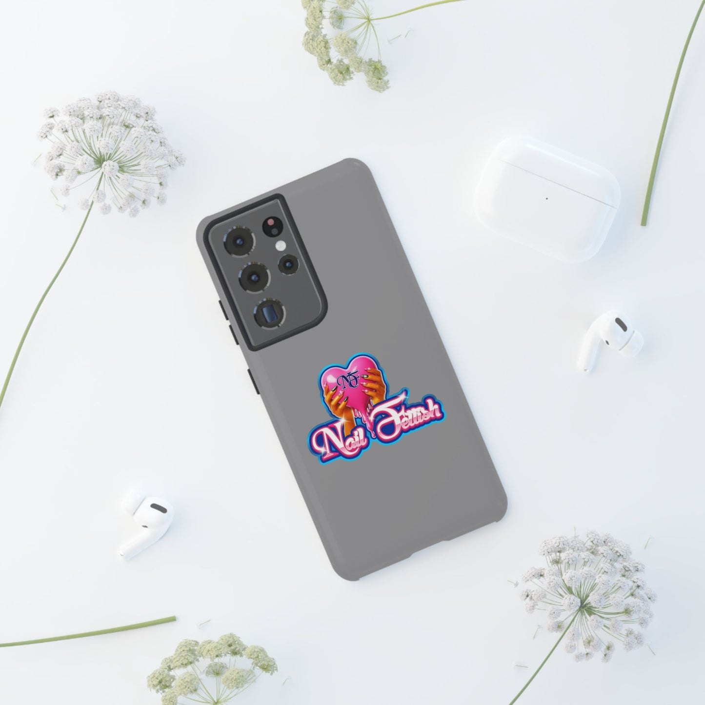 Phone Case with Heart Design, For Nail Enthusiasts, Gifts for Her, Cute Phone Accessories, Valentine's Day