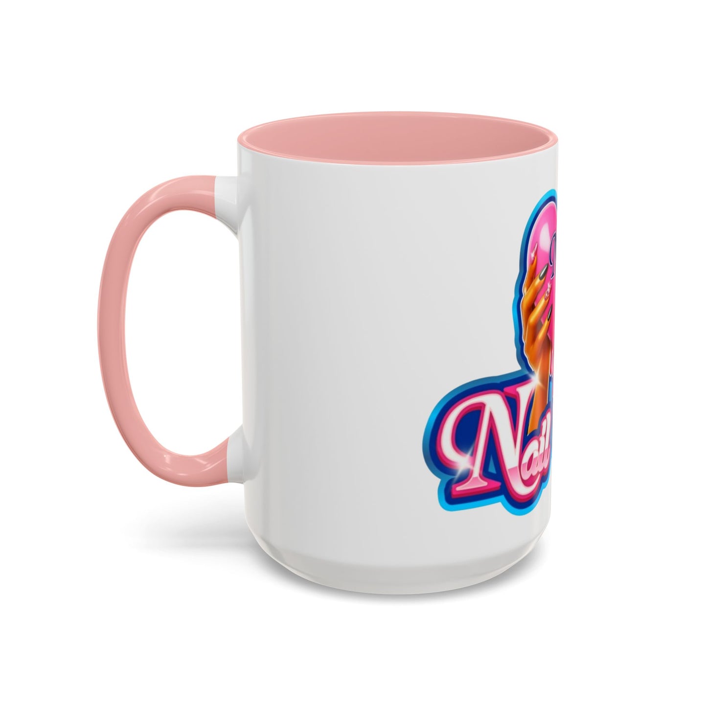 Nail Art Lovers' Accent Coffee Mug - Perfect Gift for Nail Enthusiasts, Makeup Accessories, Birthday, Self-Care