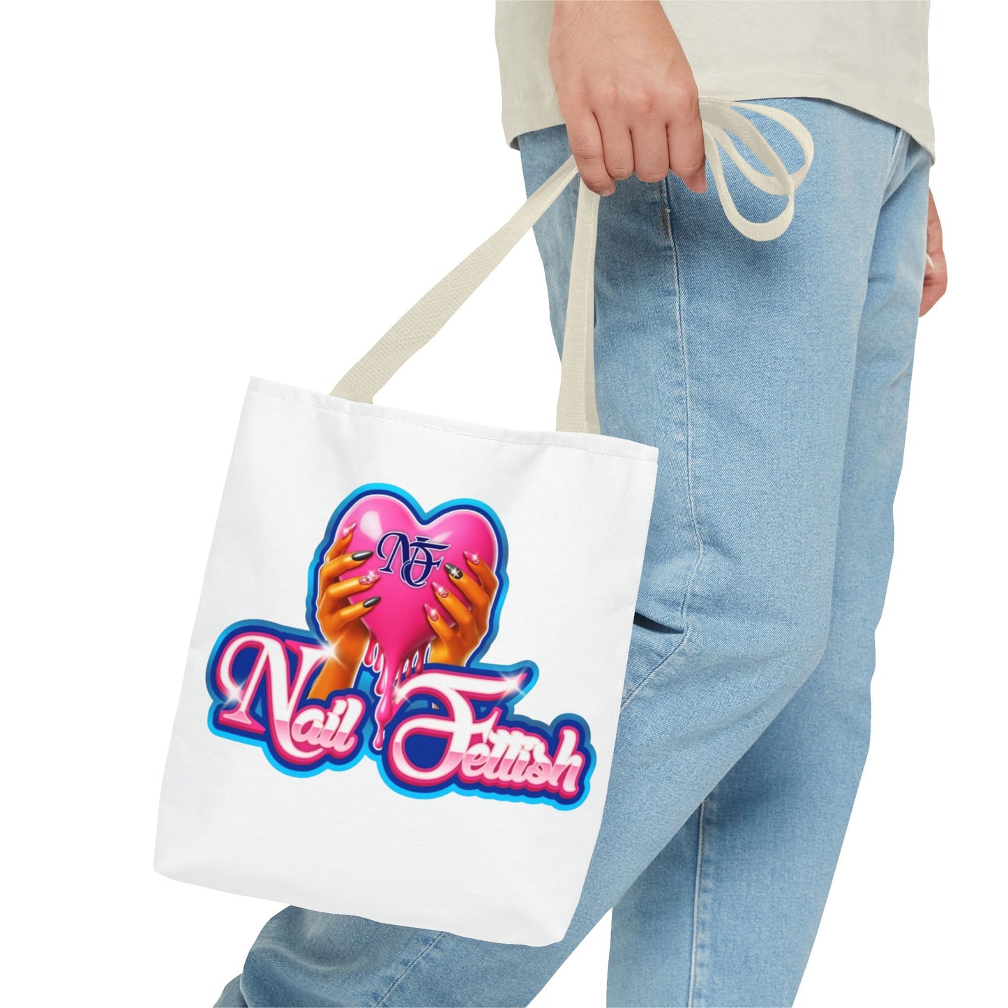 Nail Lover Tote Bag, AOP Shopping Bag, Cute Handbag, Gift for Nail Artists, Trendy Tote, Nail Design Fashion