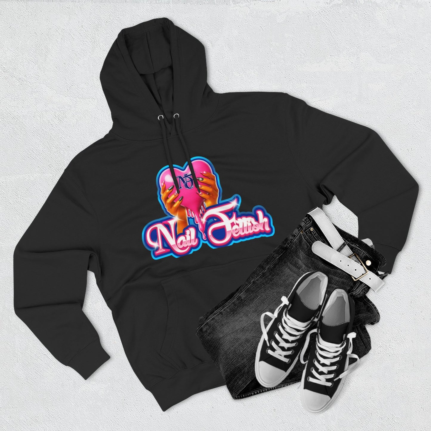Nail Fetish Hoodie, Cozy Fleece Sweatshirt for Nail Art Lovers, Gift for Nail Technicians, Trendy Fashion, Perfect for Relaxation