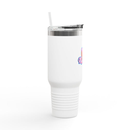 Vibrant Insulated Travel Mug | 40oz, Perfect for On-the-Go Drinks, Gifts for Friends, Summer BBQs, and Road Trips, Colorful Design