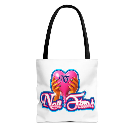 Nail Lover Tote Bag, AOP Shopping Bag, Cute Handbag, Gift for Nail Artists, Trendy Tote, Nail Design Fashion
