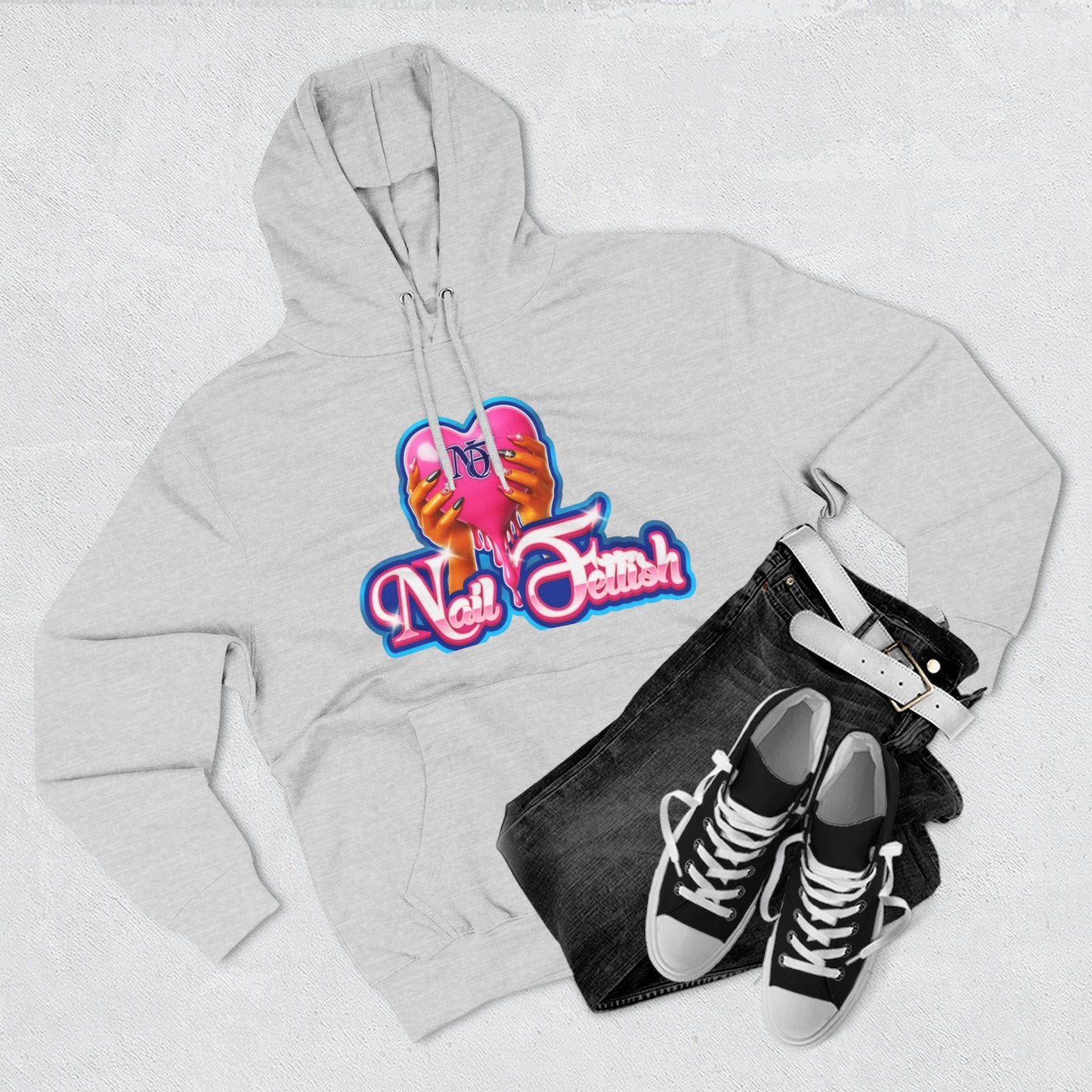 Nail Fetish Hoodie, Cozy Fleece Sweatshirt for Nail Art Lovers, Gift for Nail Technicians, Trendy Fashion, Perfect for Relaxation