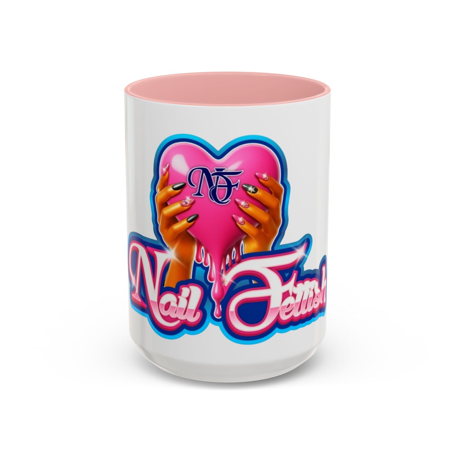 Nail Art Lovers' Accent Coffee Mug - Perfect Gift for Nail Enthusiasts, Makeup Accessories, Birthday, Self-Care
