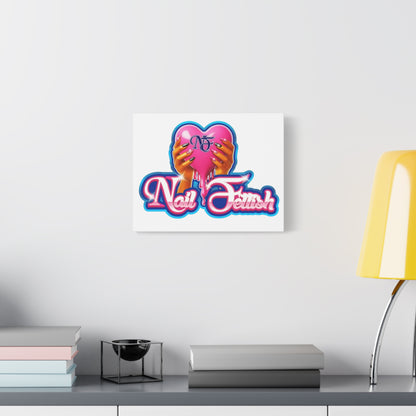 Nail Art Canvas, Wall Decor, Beauty Lover Gift, Girly Room Decor, Feminine Art, Nail Salon Decor, Heart Theme