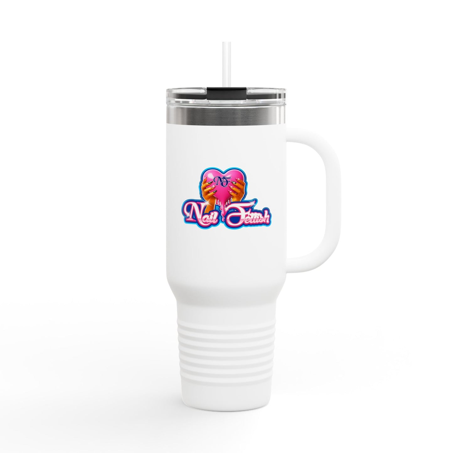 Vibrant Insulated Travel Mug | 40oz, Perfect for On-the-Go Drinks, Gifts for Friends, Summer BBQs, and Road Trips, Colorful Design