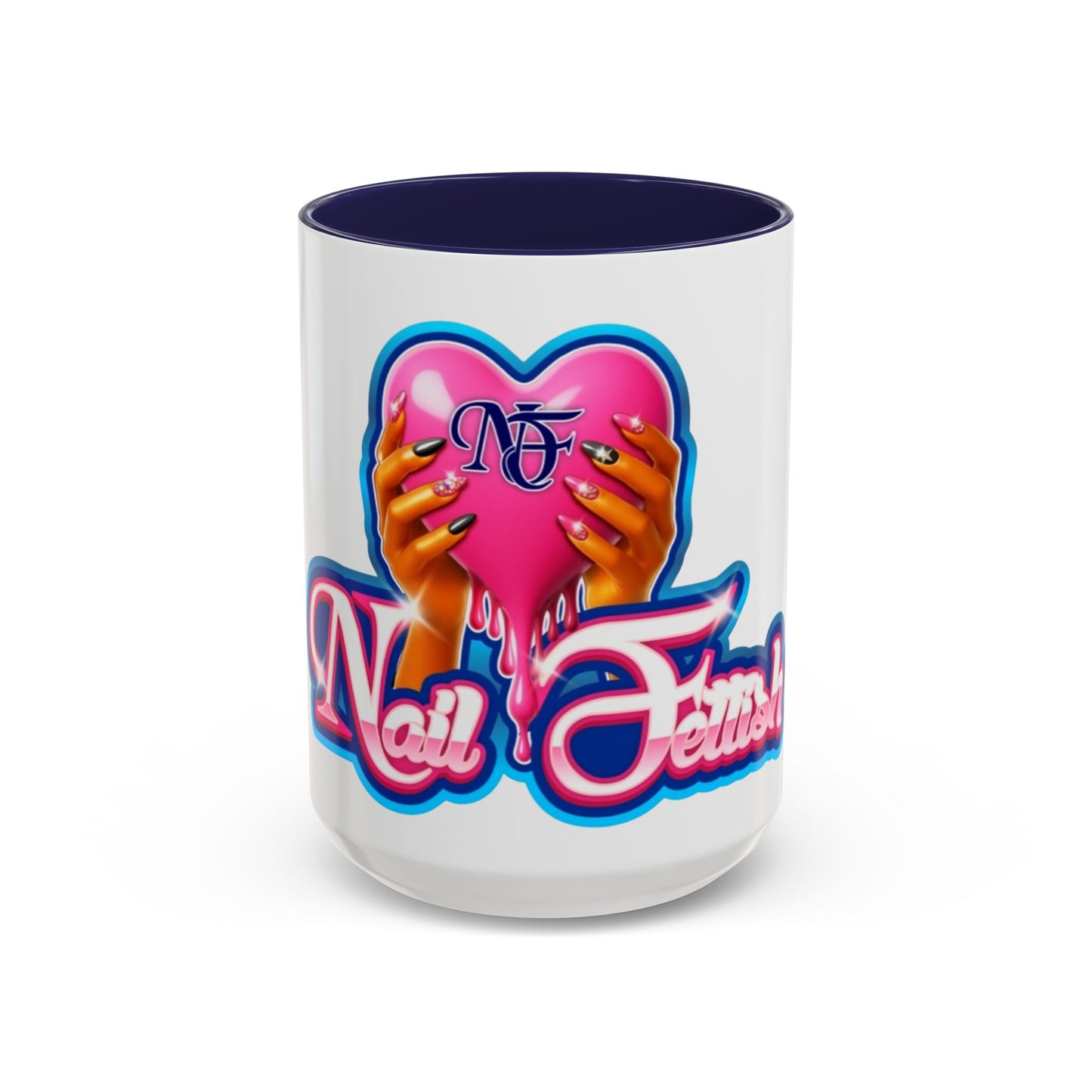 Nail Art Lovers' Accent Coffee Mug - Perfect Gift for Nail Enthusiasts, Makeup Accessories, Birthday, Self-Care