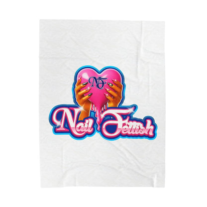 Nail Fetish Velveteen Plush Blanket, Soft Cozy Throw for Nail Lovers, Perfect Gift, Home Decor, Self-Care Essentials