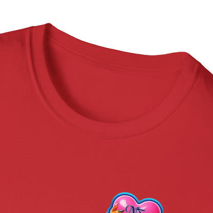 Vibrant Tropical Heart T-Shirt, Summer Fashion, Gift for Women, Beach Wear, Casual Style, Love Theme