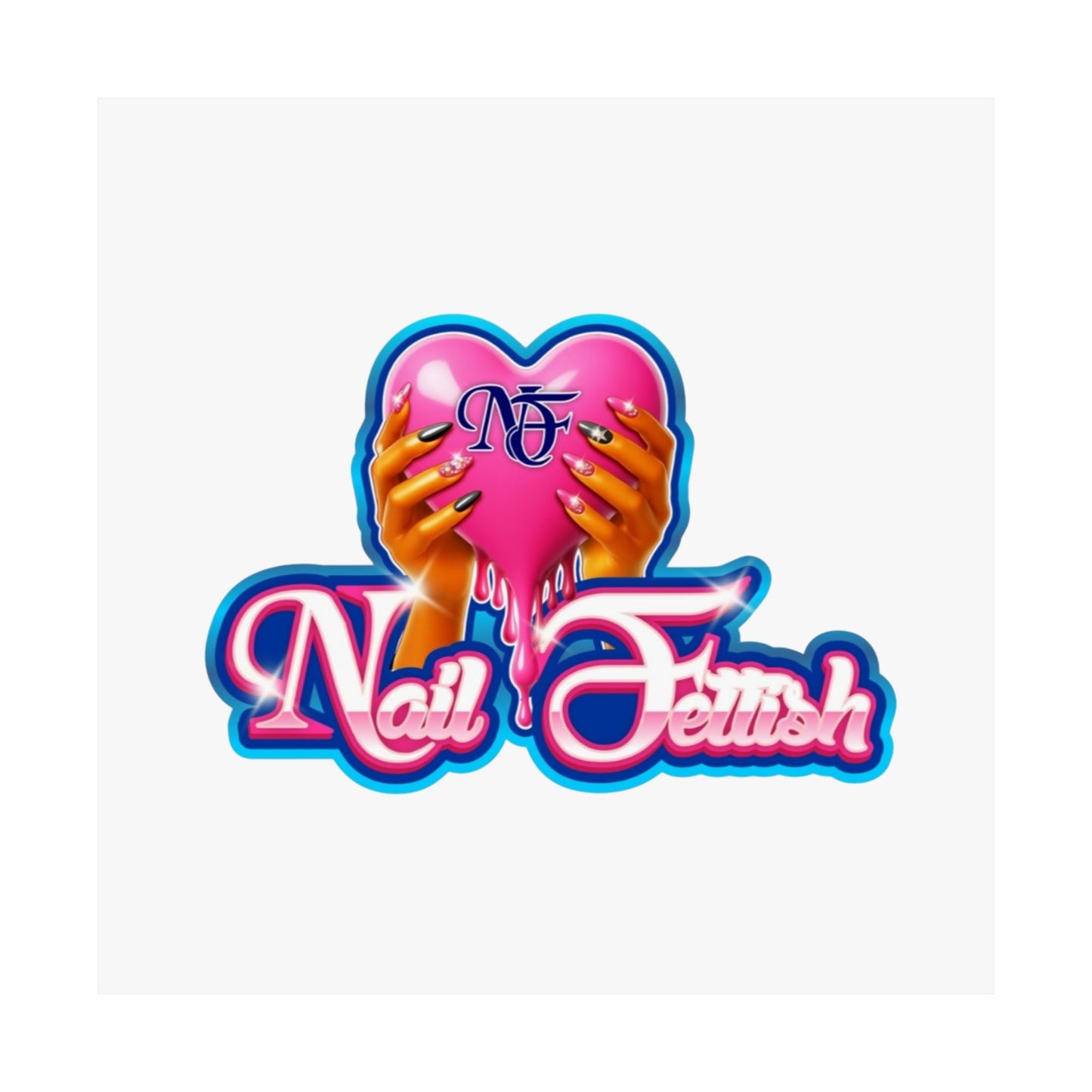 Nail Art Poster, Pink Heart Wall Decor, Nail Salon Decor, Beauty Room Art, Gift for Nail Enthusiasts, Matte Vertical Prints