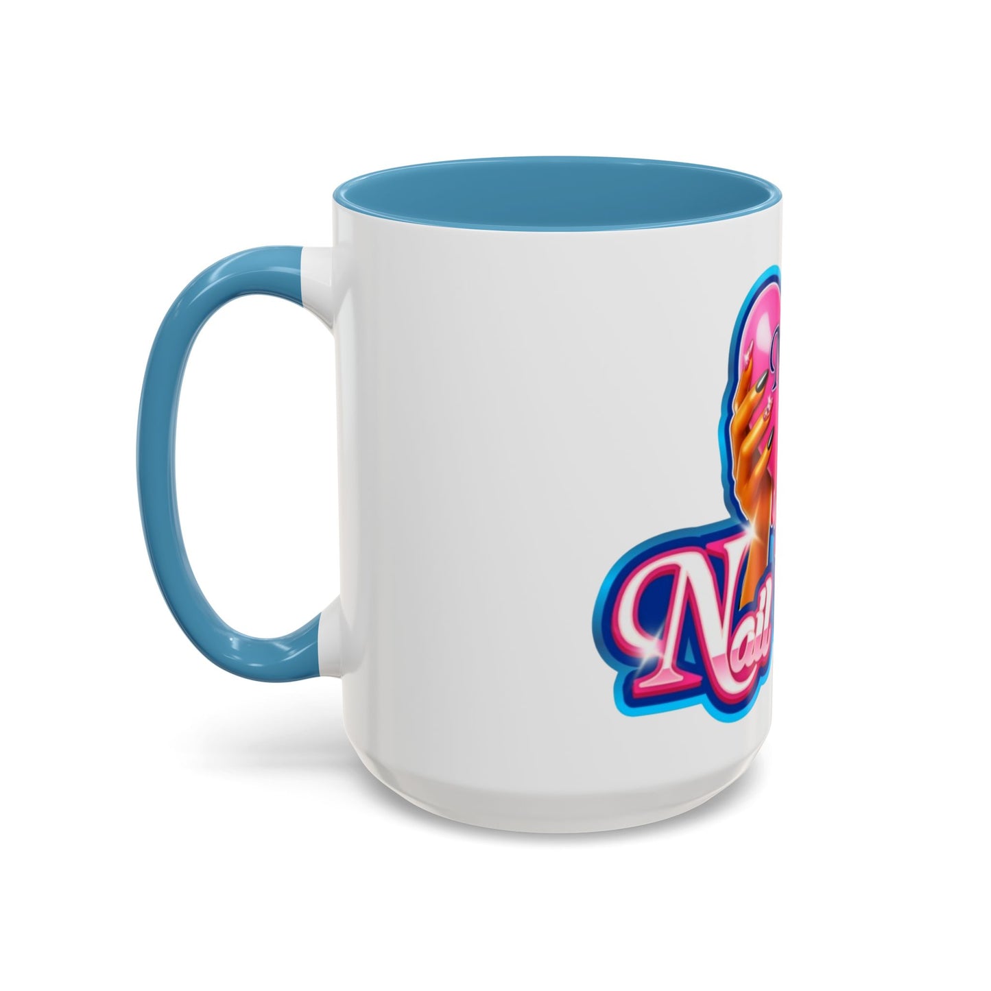 Nail Art Lovers' Accent Coffee Mug - Perfect Gift for Nail Enthusiasts, Makeup Accessories, Birthday, Self-Care
