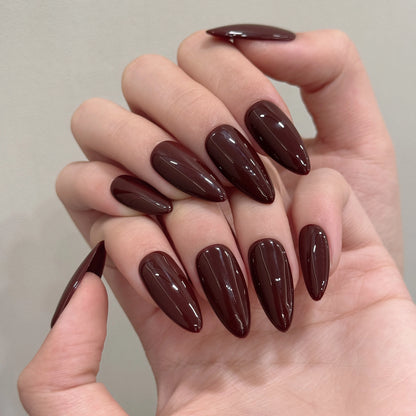 10pcs Handmade Solid Color Press On Nails Fashionable Elegant Versatile Fits All Occasions