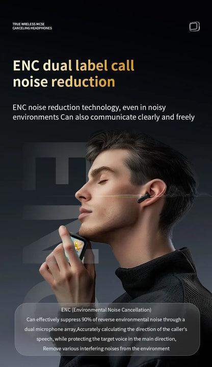 2025 New Wireless Earbuds With Touch Screen In-Ear Earphone ANC Noise Cancellation Long Battery ENC Compatible With IOS Android