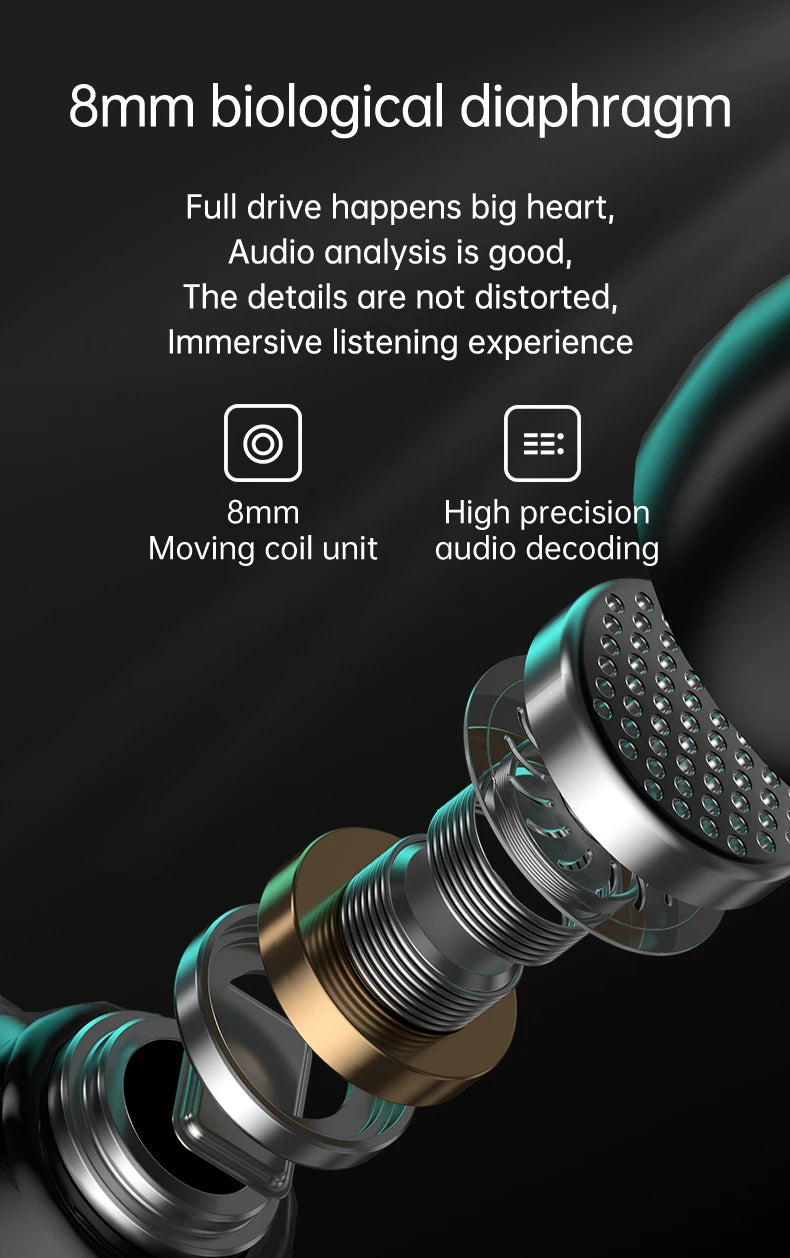 M25 Bluetooth 5.3 Earphones Noise Canceling Earbuds Wireless Headphones HD Call Stereo Sports Headsets With Mic