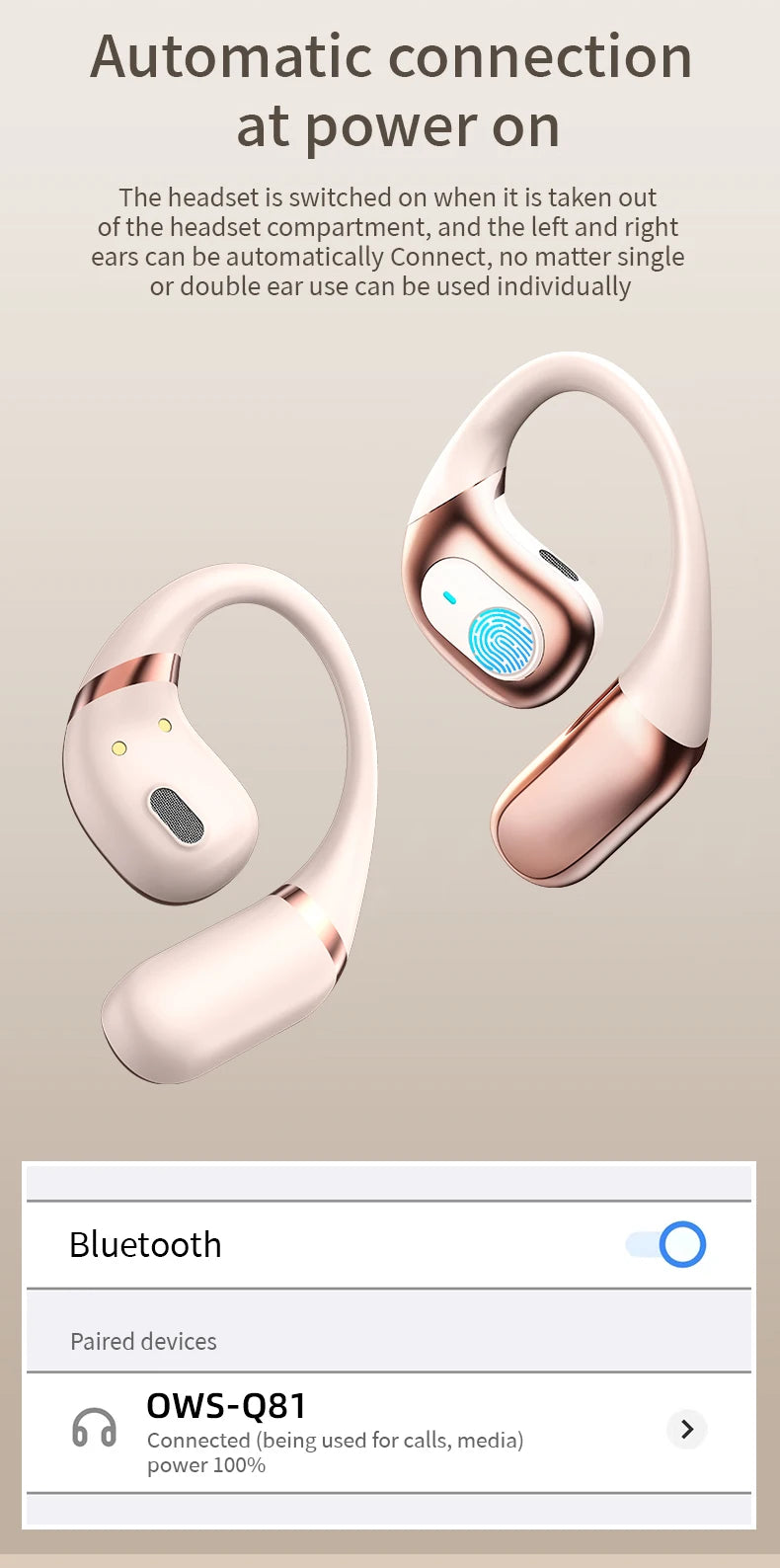Bluetooth wireless earbuds Ear Hook Headset Bluetooth Headphone HD Sound Quality Stereo Sports work EarBuds