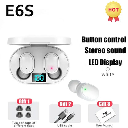 E6S Wireless Earphones Bluetooth Headphone Gaming Headset TWS E7S Sports Earbuds Noise Cancelling Headset for IOS Android