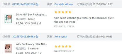 French Nails Press on Nails Acrylic Press on Nails Handmade Thick Press on Nails 3d Art Fish False Nails Remover Fake Nails 24Pc