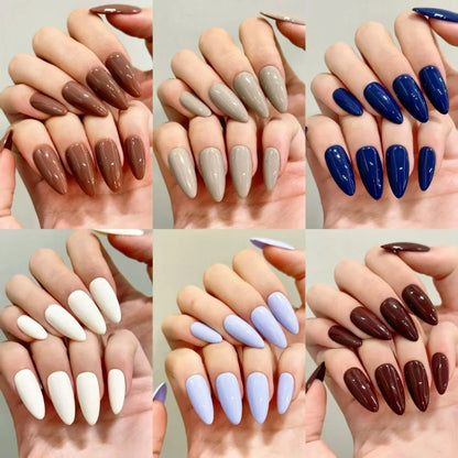 10pcs Handmade Solid Color Press On Nails Fashionable Elegant Versatile Fits All Occasions