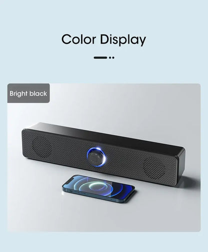 Bluetooth Computer Speakers Wired Surround Sound Bar Stereo Subwoofer Soundbar for Desktop Laptop PC Mini Home Theater System
