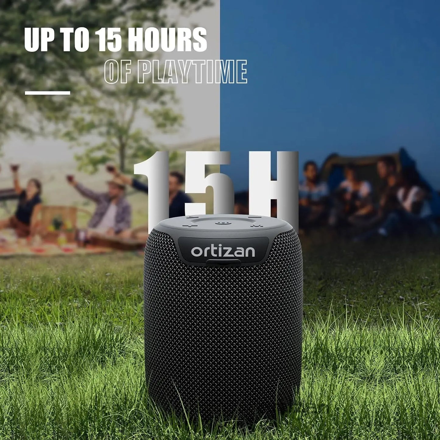 Bluetooth Speakers, 15W Portable Speakers Bluetooth Wireless V5.3 with Stereo Sound, Active Extra Bass, IPX7 Waterproof Shower