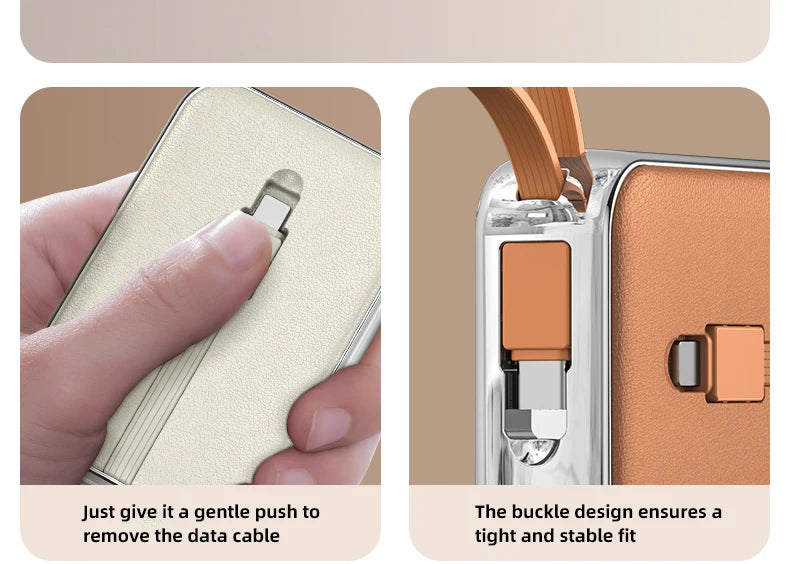 Power Bank 10000mAh Large Capacity Power Bank With 2 Cables PD Fast Charging Powerbank Rechargeable Batteries Portable Battery