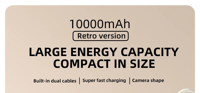 Power Bank 10000mAh Large Capacity Power Bank With 2 Cables PD Fast Charging Powerbank Rechargeable Batteries Portable Battery