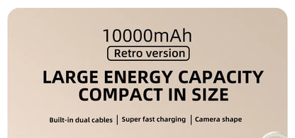 Power Bank 10000mAh Large Capacity Power Bank With 2 Cables PD Fast Charging Powerbank Rechargeable Batteries Portable Battery