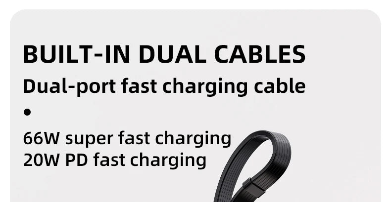 Power Bank 10000mAh Large Capacity Power Bank With 2 Cables PD Fast Charging Powerbank Rechargeable Batteries Portable Battery