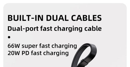 Power Bank 10000mAh Large Capacity Power Bank With 2 Cables PD Fast Charging Powerbank Rechargeable Batteries Portable Battery