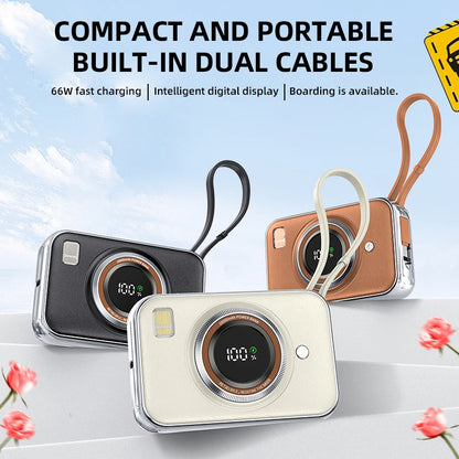 Power Bank 10000mAh Large Capacity Power Bank With 2 Cables PD Fast Charging Powerbank Rechargeable Batteries Portable Battery