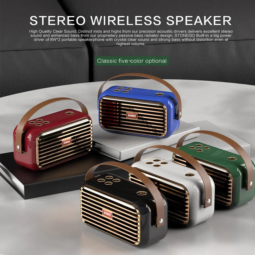 Bluetooth Speaker Wireless Portable Stereo Sound with Deep Bass Treble Wireless 5.0 TWS TF Card USB AUX Audio Input