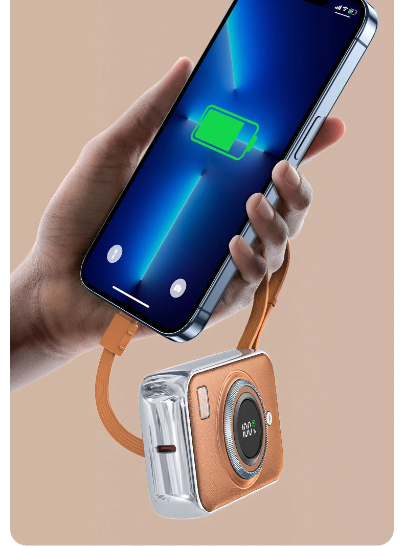 Power Bank 10000mAh Large Capacity Power Bank With 2 Cables PD Fast Charging Powerbank Rechargeable Batteries Portable Battery
