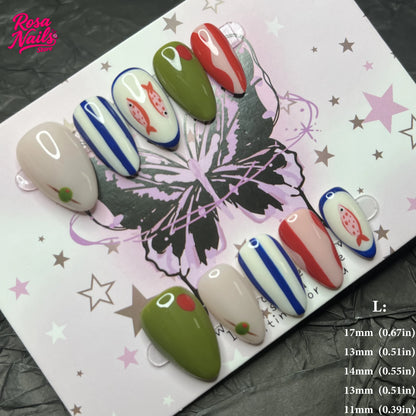 10pcs Handmade Press on Nails Cute 3D Banana Nail Art Presson False Nail Thick Acrylic Hand Painted Lemon Almond Press ons Nails