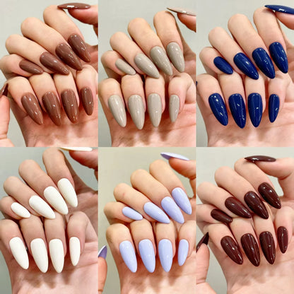 10pcs Handmade Solid Color Press On Nails Fashionable Elegant Versatile Fits All Occasions