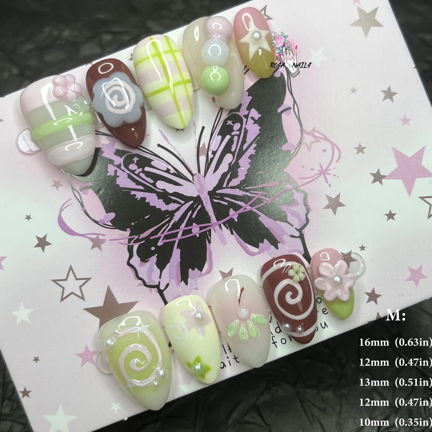 10pcs Handmade Press on Nails Cute 3D Banana Nail Art Presson False Nail Thick Acrylic Hand Painted Lemon Almond Press ons Nails