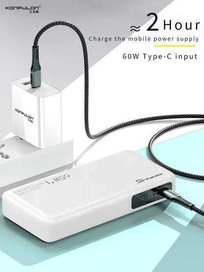 65W Power Bank 20000mAh Portable Charging Powerbank Mobile Phone External Battery PD QC 3.0 Charger 22.5W Poverbank 20000