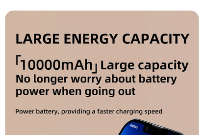 Power Bank 10000mAh Large Capacity Power Bank With 2 Cables PD Fast Charging Powerbank Rechargeable Batteries Portable Battery