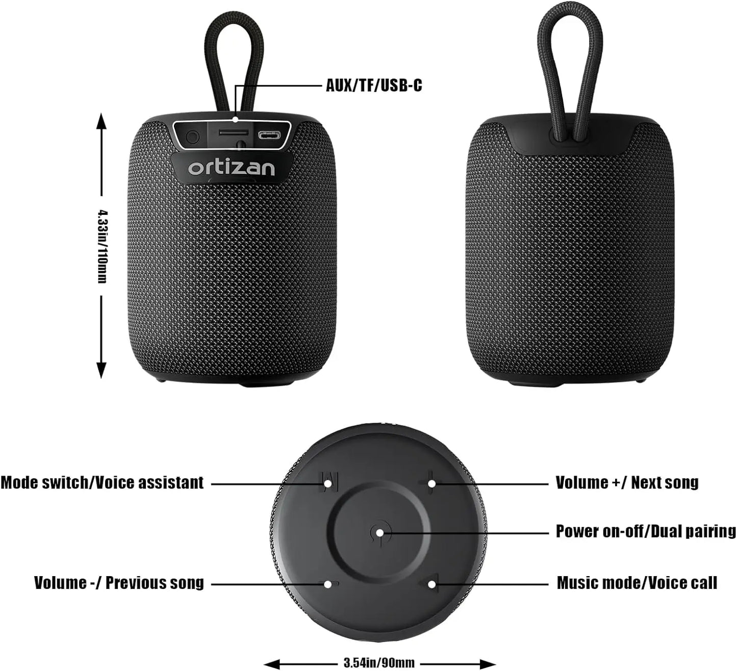 Bluetooth Speakers, 15W Portable Speakers Bluetooth Wireless V5.3 with Stereo Sound, Active Extra Bass, IPX7 Waterproof Shower