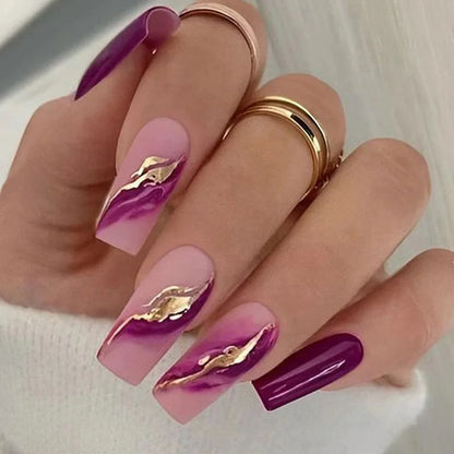 French Nails Press on Nails Acrylic Press on Nails Handmade Thick Press on Nails 3d Art Fish False Nails Remover Fake Nails 24Pc