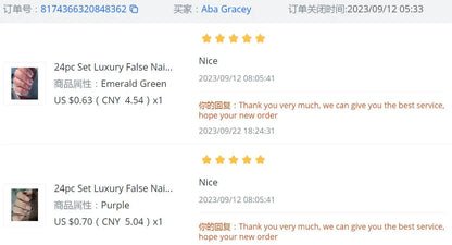 French Nails Press on Nails Acrylic Press on Nails Handmade Thick Press on Nails 3d Art Fish False Nails Remover Fake Nails 24Pc