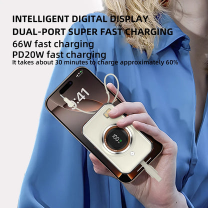 Power Bank 10000mAh Large Capacity Power Bank With 2 Cables PD Fast Charging Powerbank Rechargeable Batteries Portable Battery